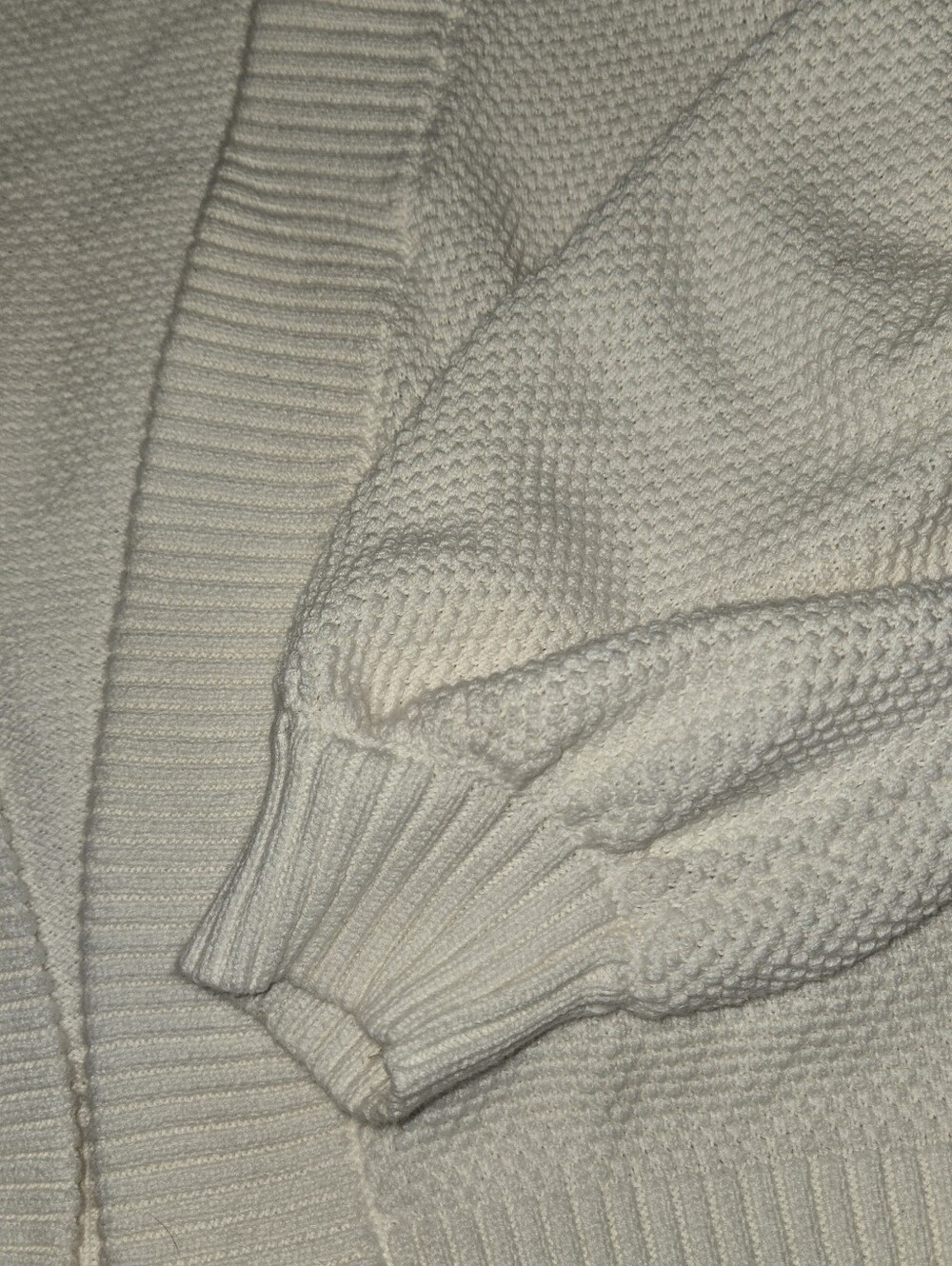 Quince Ivory Organic Cotton Waffle Stitch Open Cardigan - Picture 7 of 11